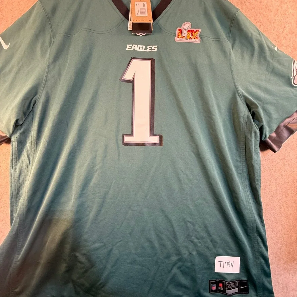 NWT Nike Philadelphia Eagles Jalen Hurts Super Bowl LVII Jersey Green 3XL